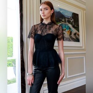 Jonathan Simkhai Kehlani black lace bustier top